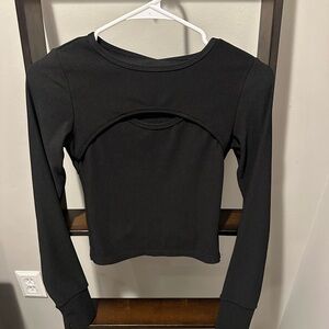 Marshalls Black Long-Sleeve Cutout Front Top